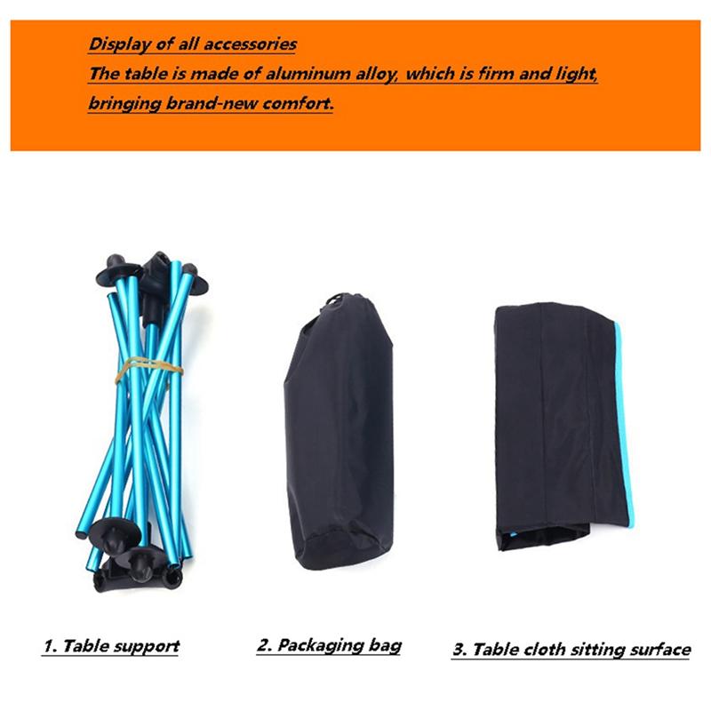 Good-Outdoor Camping Desk Foldable Table Portable Camping Desk For Ultralight Beach Aluminium Hiking Climbing Blue
