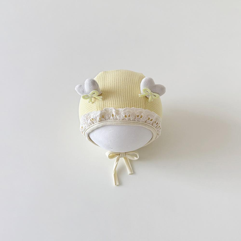 Korean Baby Warm Knitted Hat New Winter Heart Ear Flap Cap for Newborn Photographyr Props Cute Infant Soft Bonnet 0-14M