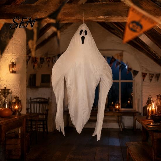 Lightweight Hanging Ghost Decor Large Halloween Decoration, Spooky Flying White for Scene Construction Props Outdoor Front Yard Porch Patio