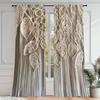 Fake Woven Leaf Print Curtains Christmas Decorations Bedroom Living Room Home Decoration Curtain Polyester Perfect For