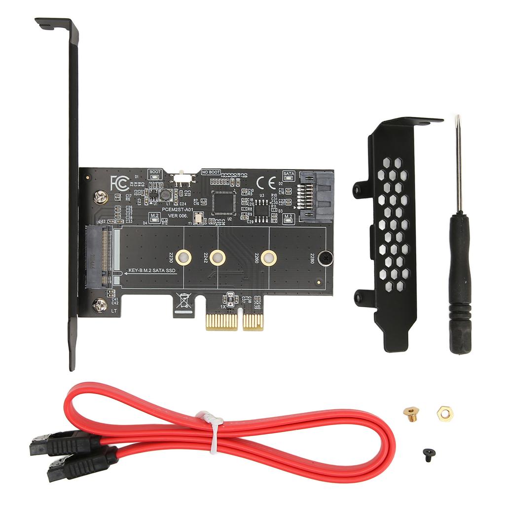 PCIE to SATA Expansion Card 6Gbps PCIE to SATA3.0 M2 NGFF Expansion Card Adapter Card for WinXP for Win7 8 10 11 for