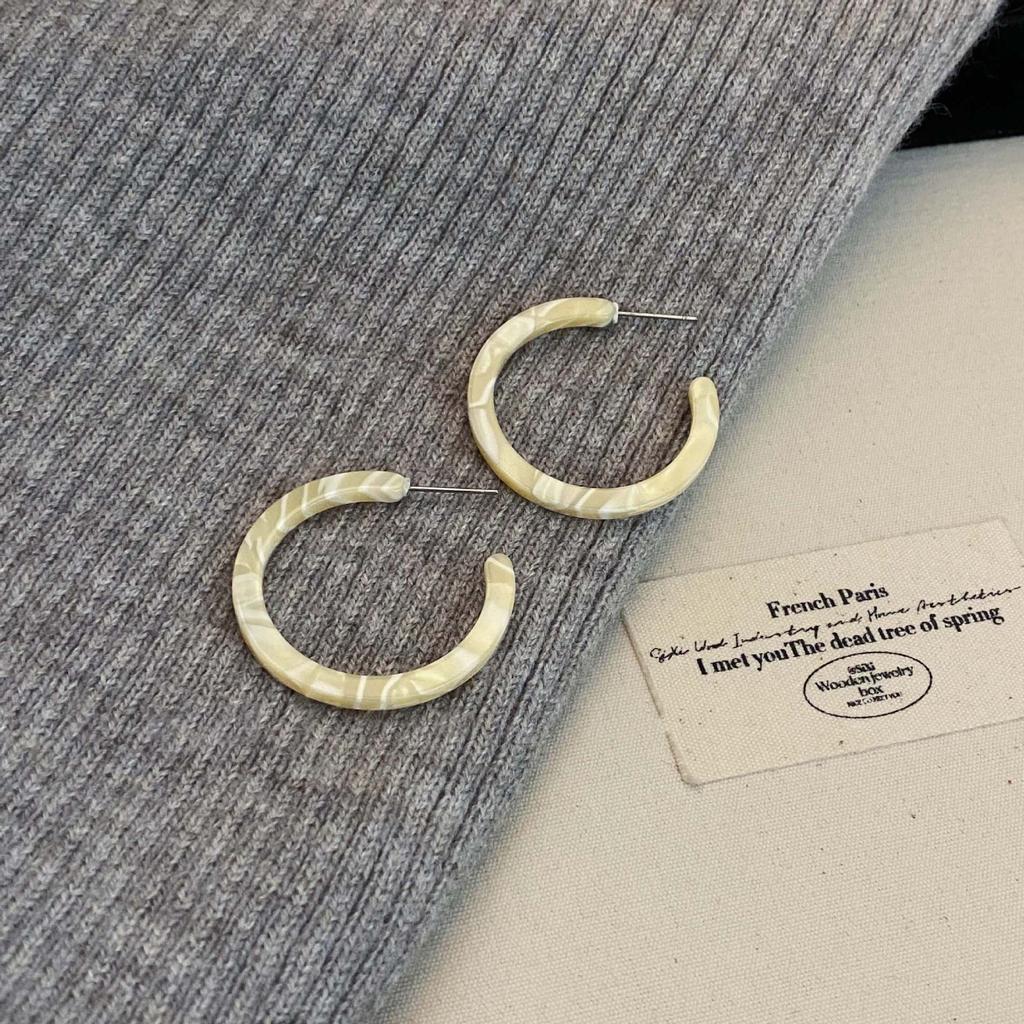 Nuovi orecchini colorati a forma di C con stampa leopardata, orecchini semplici ed esagerati per regali di gioielleria da donna