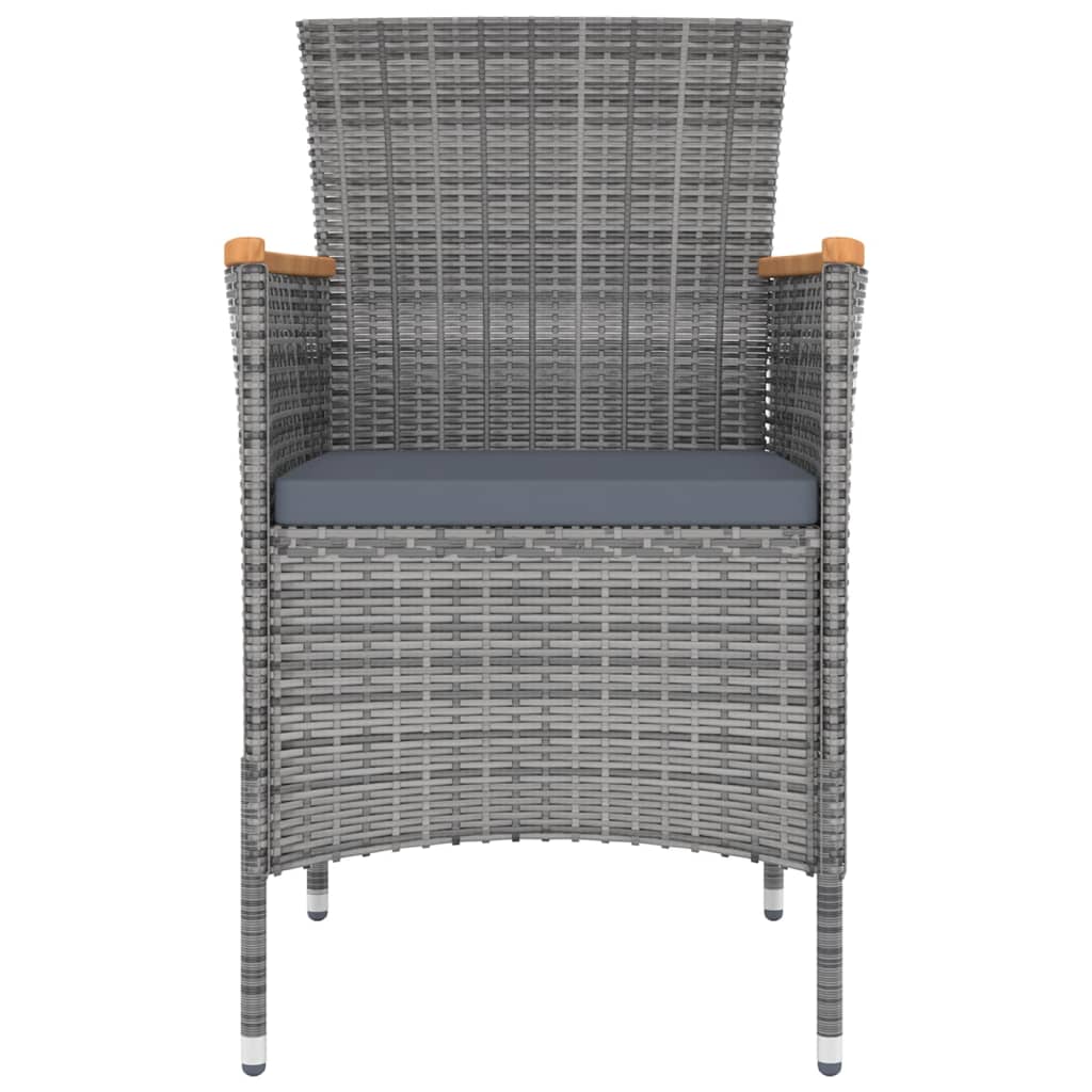vidaXL 9 piece Garden Dining Set with Cushions Gray