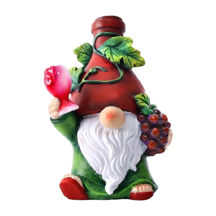 

Grapes and Wine Themed Gnomes Figurine Resins Dwarf Elf Statue for Indoor Holiday and Tabletop Decoration Ornament