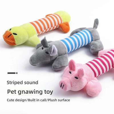 Pet Dogs, Cats, Plush Cartoon Embroidery, Bite Resistant and Stress Relieving, Ducks, Pigs, Elephants, Cute Vocalizations Toys