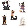 Dřevěná Halloweenská Dřevěná Dekorace Řemeslná Čarodějnice Dýně Duch Netopýr Ozdoby Dlouhotrvající Šťastný Halloween Stolní Dekorace
