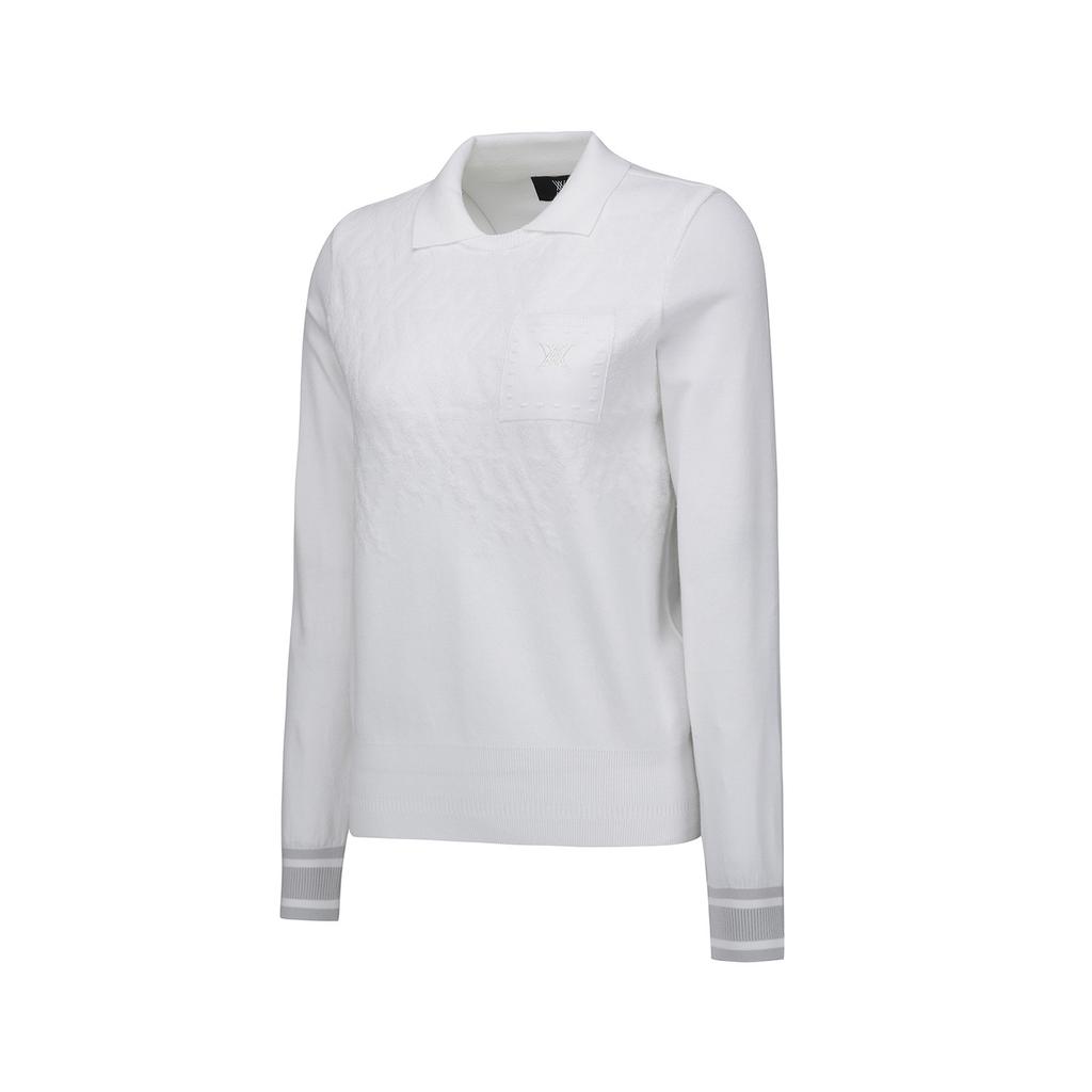 ANEW GOLF Women Fa Logo Pattern Sweater_Wh