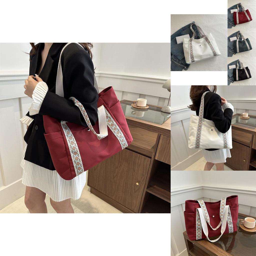 Stylish Large Capacity Tote Bag For Work And Commuting Featuring Trendy Wide Strap Design