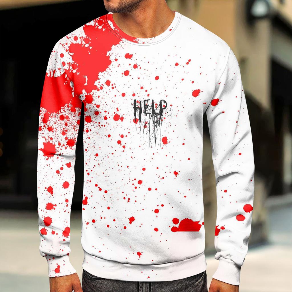 Pánská venkovní mikina s etnickým potiskem s volným dlouhým rukávem