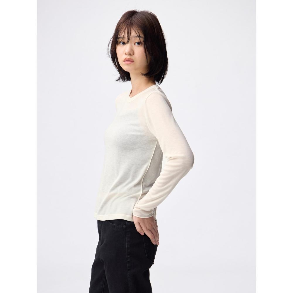 Uniqlo Gu SofT Sheer Crew Neck T shirT  Long Sleeve 