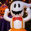 Inflatable Halloween Ghost and Pumpkin Decoration Large Standing Air-Filled Yard Ornament for Indoor Outdoor Seasonal Display