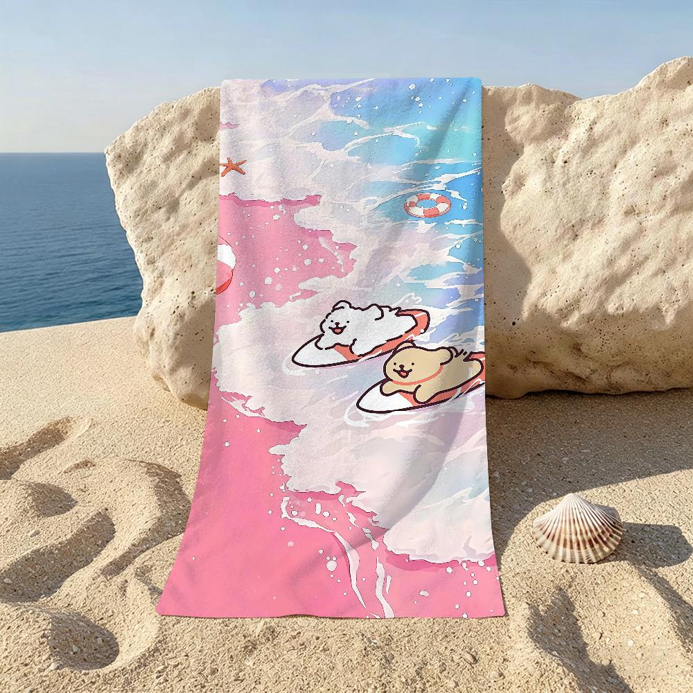 Line Dog M-maltese Funny Beach Towel For Beaches Yoga Studios Gyms Hot Springs Swimming Pools And Picnics