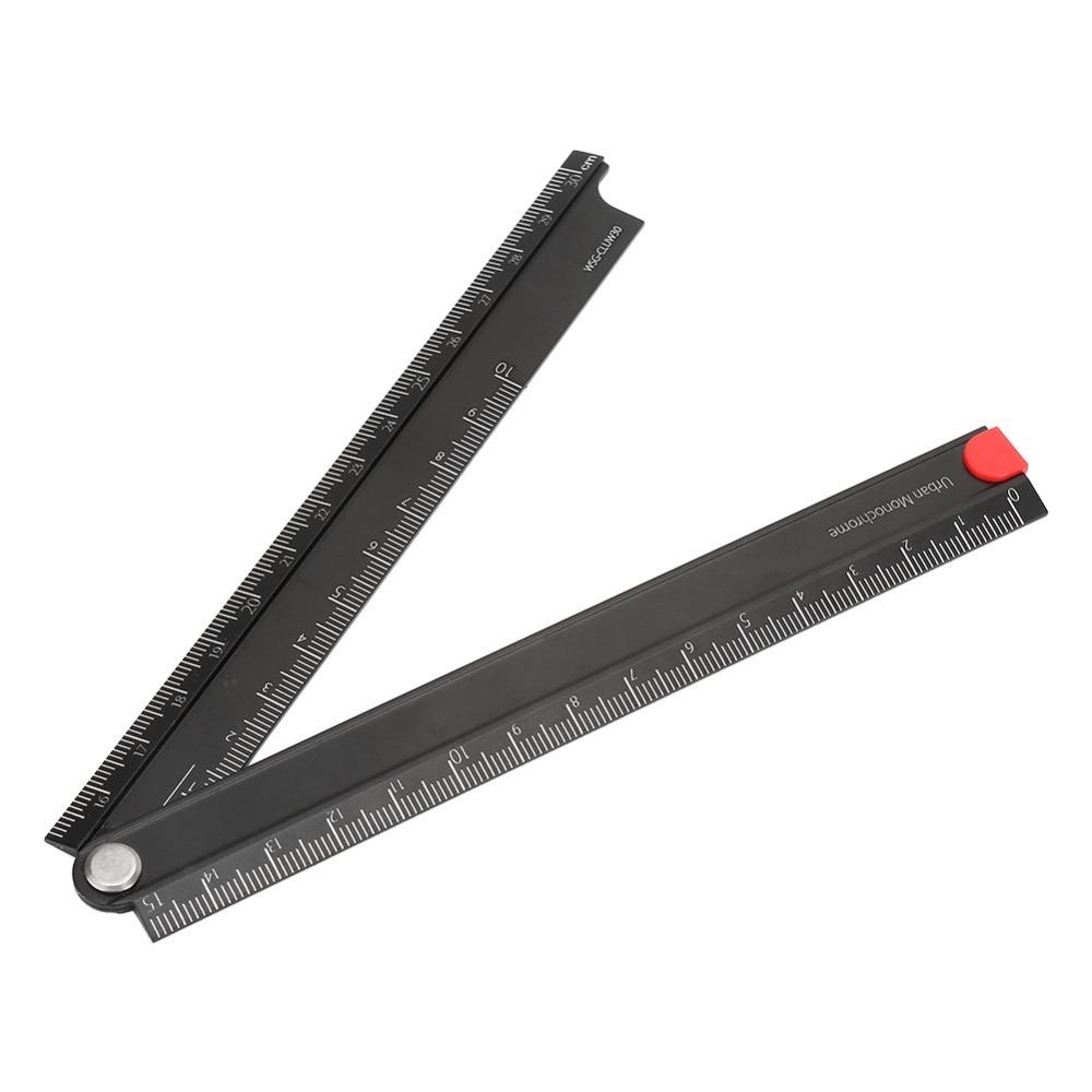 0-300mm Aluminum Alloy Ruler Simple Design Stationery Ruler Portable Metal Ruler  Office School Use