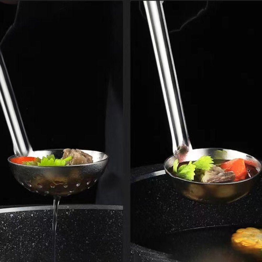 Rust-proof Soup Ladle Stainless Steel Slotted Spoon Practical Colander  Hotpot