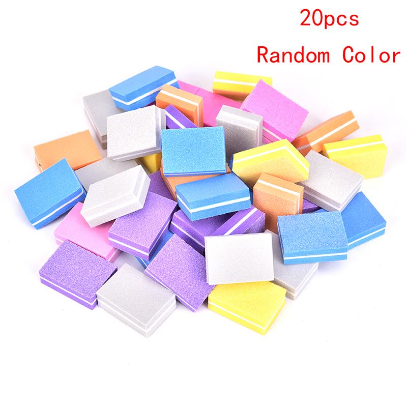 20Pcs Square Nail Sanding Sponge Buffers File Grinding Polishing Manicure Tools