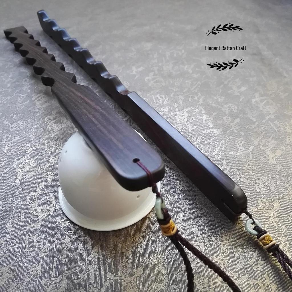 Ebenholz Wellenholz Paddel: Trainingswerkzeug & Lineal zum Spanking, Handgefertigt mit unregelmäßiger Form