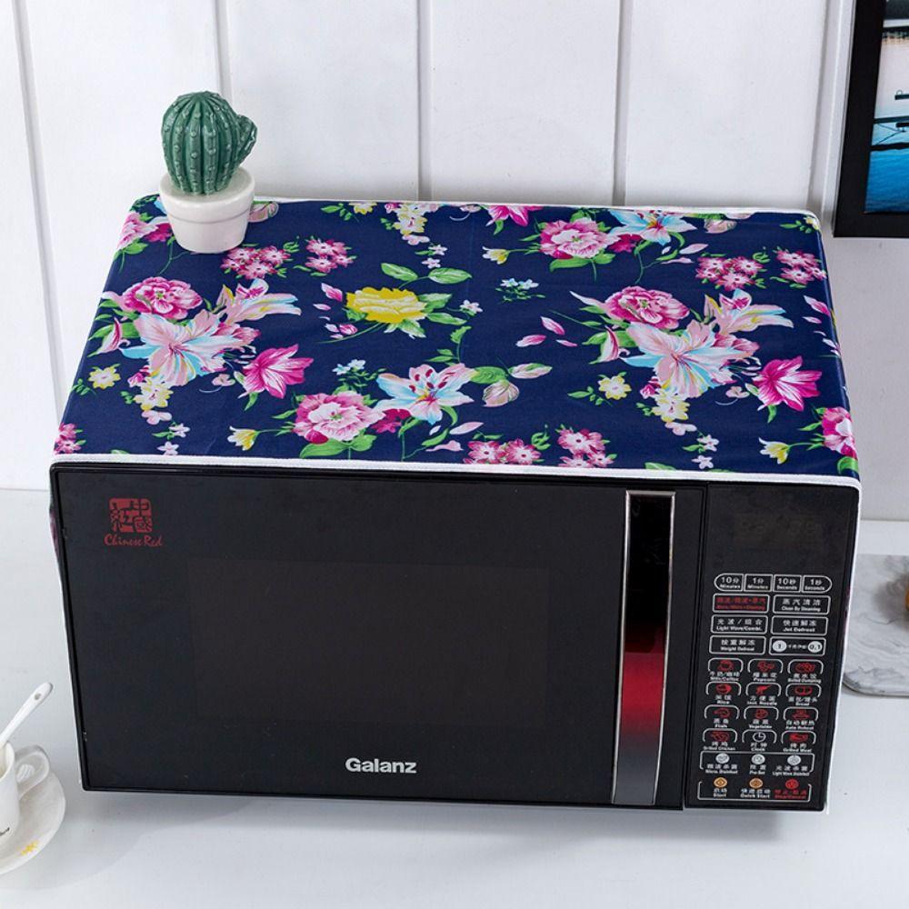 1Pcs with Storage Pocket Microwave Dust Cover Waterproof Top Dust Cloth Durable Oven Cover