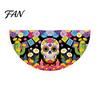 Reusable Party Entrance Sign Day of The Dead Skull Bunting Banner, Marigold Print Fiesta Unique Fan Shaped Banner Hanging Flag, Colorful Sugar Outdoor