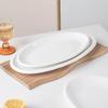 Extra Large Thickened White Ceramic Oval Fish Plate for Steamed Fish