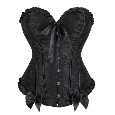 Underbust Corset With Lace,Up Waist Cincher And Neckline European, Court Corset With Waist,Cinching And Tummy,Tucking Design