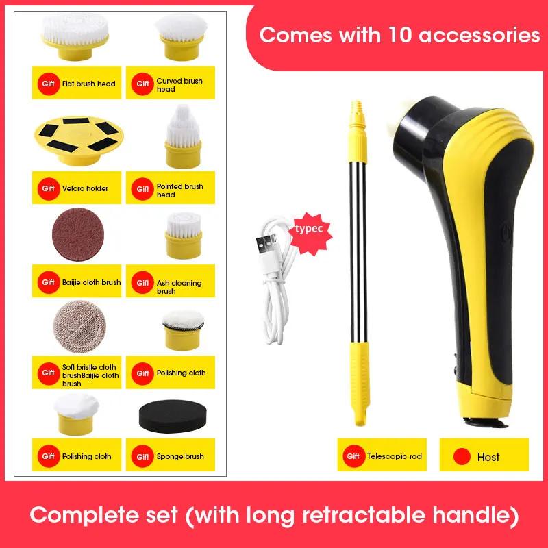 

Электрическая щетка для чистки 10 в 1, электрическая щетка для очистки USB, электрические чистящие инструменты, гаджет для чистки туалета, кухни и ванной комнаты