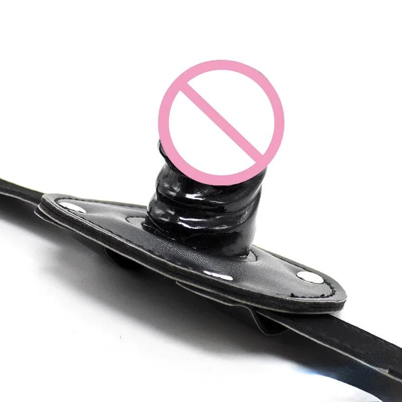 Penis Plug Oral Dildo Open Mouth Gag, Mouth Gag Fetish SM Bondage Restraints Sex Adult Game Toys for Couples