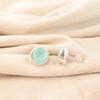 Aqua Chalcedony Gemstone 925 Solid Silver Jewelry Handmade Partywear Studs 0.53" EE-147-13