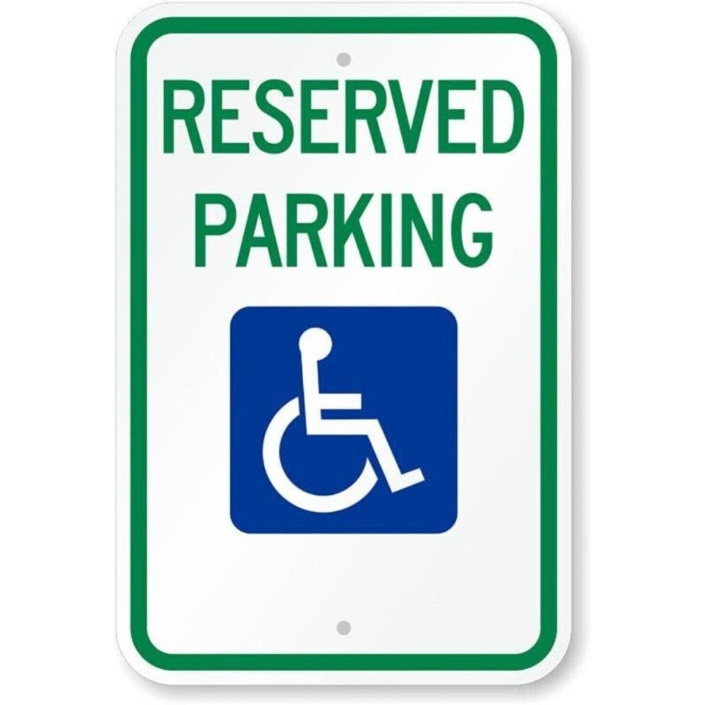 

Ada Handicap Reserved Parking Aluminum Weatherproof 8 x 12 Sign p00261 20x30cm（7.8x11.8inch）