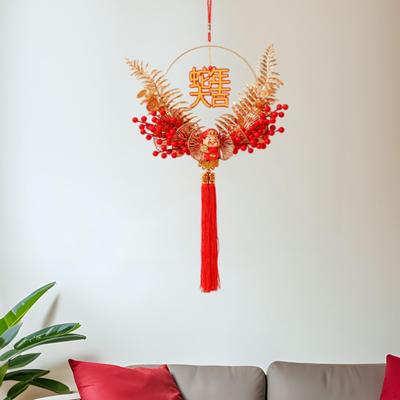 Chinese Year Wreath Red Berries Art Good Luck Charm Party Favors Garland Lunar