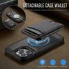For iPhone 12 Pro 6.1 inch/iPhone 12 6.1 inch Case JEEHOOD J10  Compatible with MagSafe Leather Back Phone Cover with Detachable Card Holder Kickstand