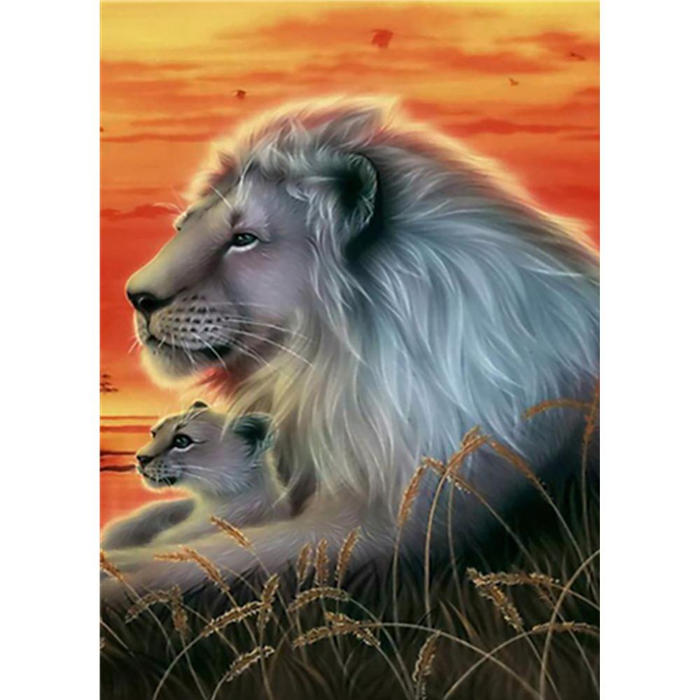 Full Drill Diamond Painting The Lion King Father and Son Animal DIY ZY122C Full Drill Diamond Painting The Lion King Father and Son Animal DIY ZY122C