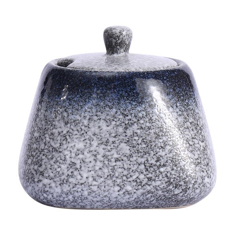 Ceramic Seasoning Jar with Lid, Spice Jar with Spoon, Salt and Pepper, Sugar Jar, Spice Storage Box, Kitchen Storage Container