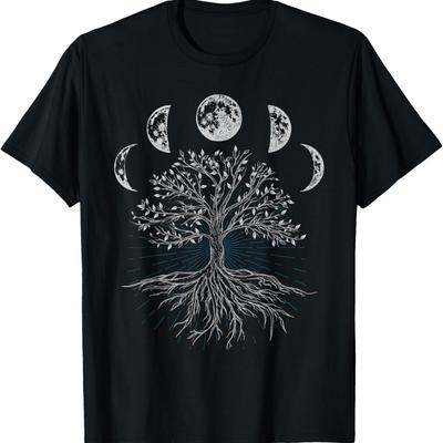 Tree Life Moon Phases - Gothic Witch Witchcraft Occult T-Shirt