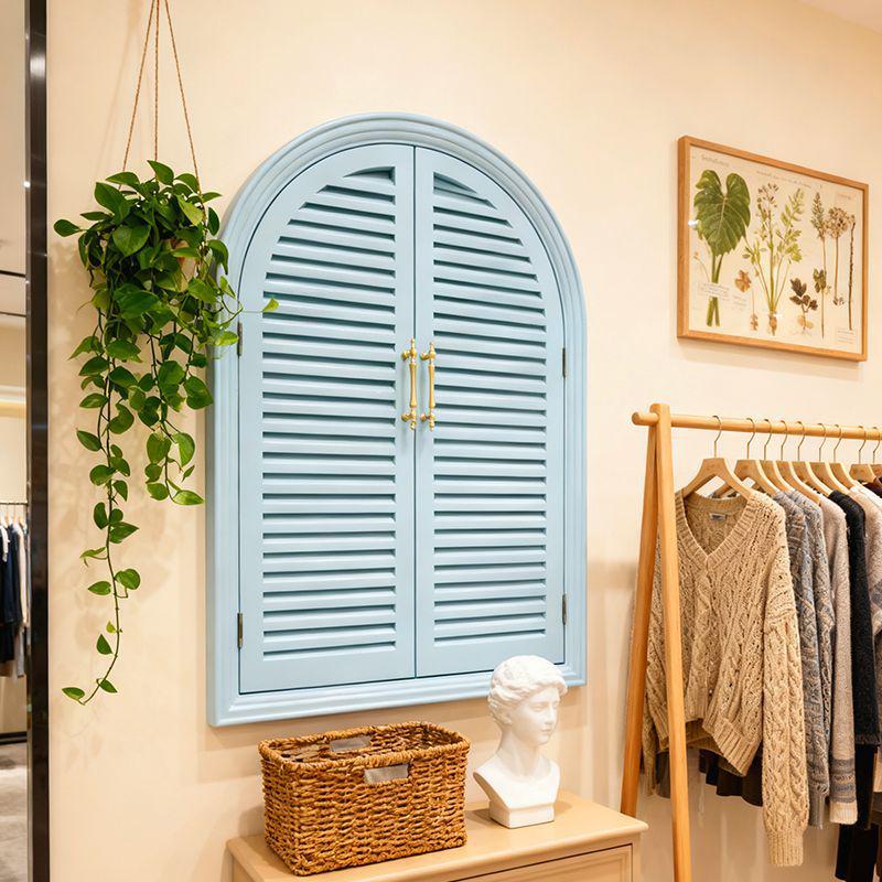 French-Style Solid Wood Shutter Mirror for Electrical Box Covering and Corridor Decor