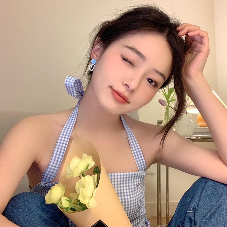 2024 Asymmetrische Blaue Perlenohrringe: High-End Koreanischer Stil Trend