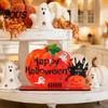 Wooden Pumpkin Haunted House Signs Halloween Table Centerpiece, Creative & Ghost Tabletop Decor Desktop Ornament for Dining Tiered Tray Shelf