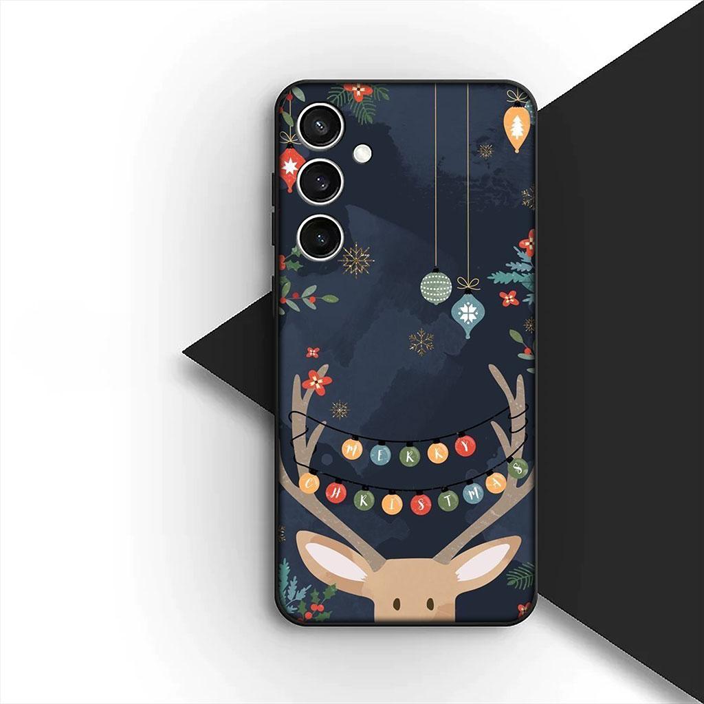 Snow Merry Christmas Tree Deer gift Silicone Phone Cover for Apple iPhone 17 Air 12 13 Pro Max Mini ProMax 7 + 8 Plus Soft Case