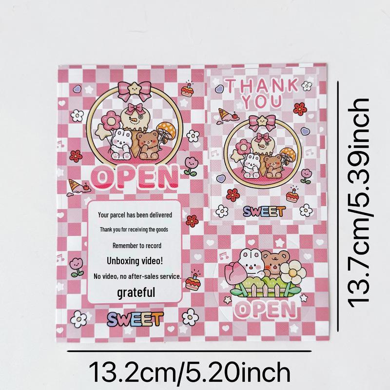 Cute Cartoon Sealing Stickers - Adhesive for Cards & Gifts, No Unboxing/After-Sales Support