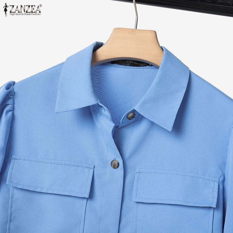 ZANZEA Women Long Sleeve Blouse and Long Skirts Casual Two Piece Suit Sets