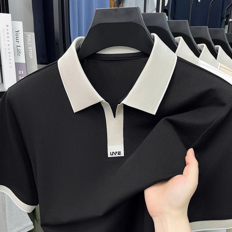 Short Sleeve Men'spolo Summer Ice Lapel Collar Loose Fit Casualt Short Sleeve Versatile
