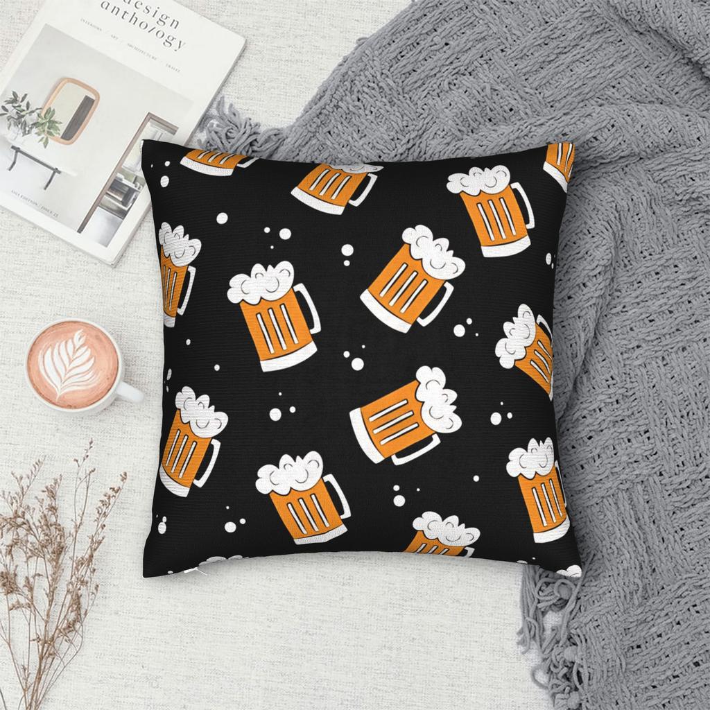 Trendy Home Beer Pattern Decoration Pillowcases Accessories  Pillow Cover Zipper Multiple Sizes