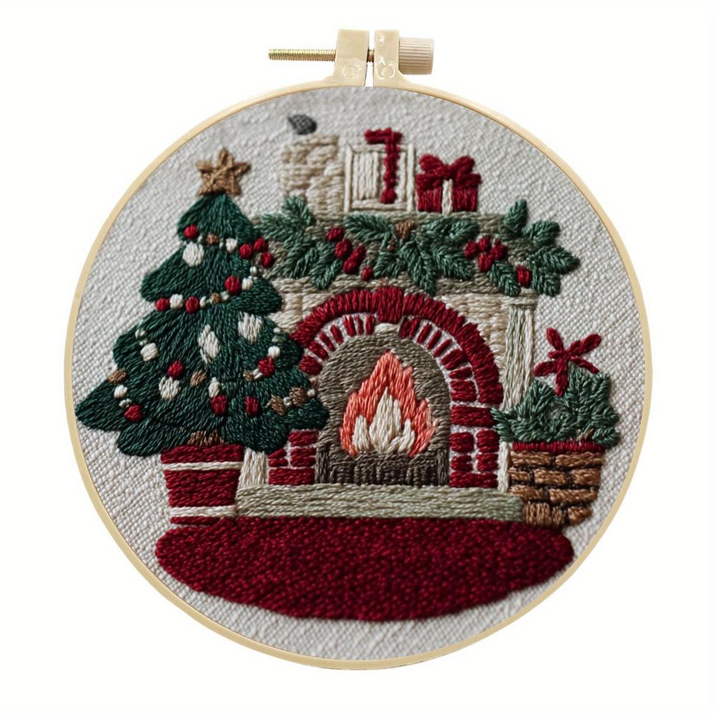 1 Pezzo Pacchetto Materiali Stoffa Ricamo Fatto a Mano Natale DIY