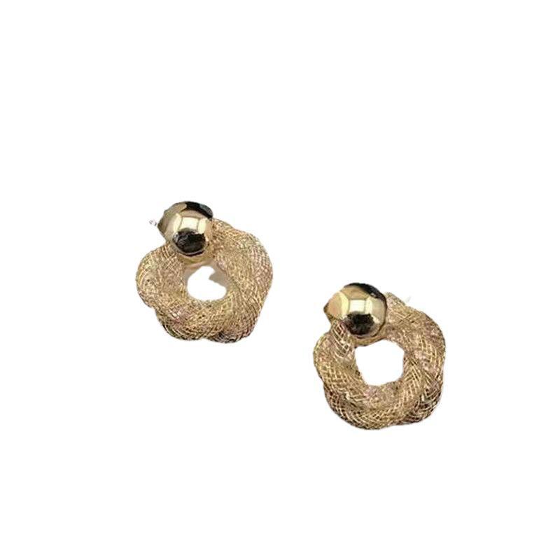 European & American Style Diamond Twist Earrings - Luxurious, Niche, Versatile High-End Design