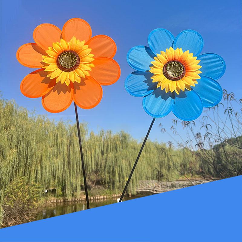 Větrný mlýn Slunečnice s osmi listy Rotující Slunečnice Větrná spirála Kůl Stojící Zahradní Květina Větrník Venkovní Párty Dekorace Dětské Hračky