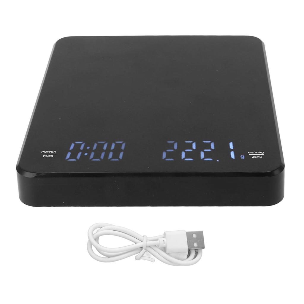 Coffee Scale USB Charging Auto Zero Clearing High Accuracy LED Digital Display Hand Brewed Coffee Scale with Timer