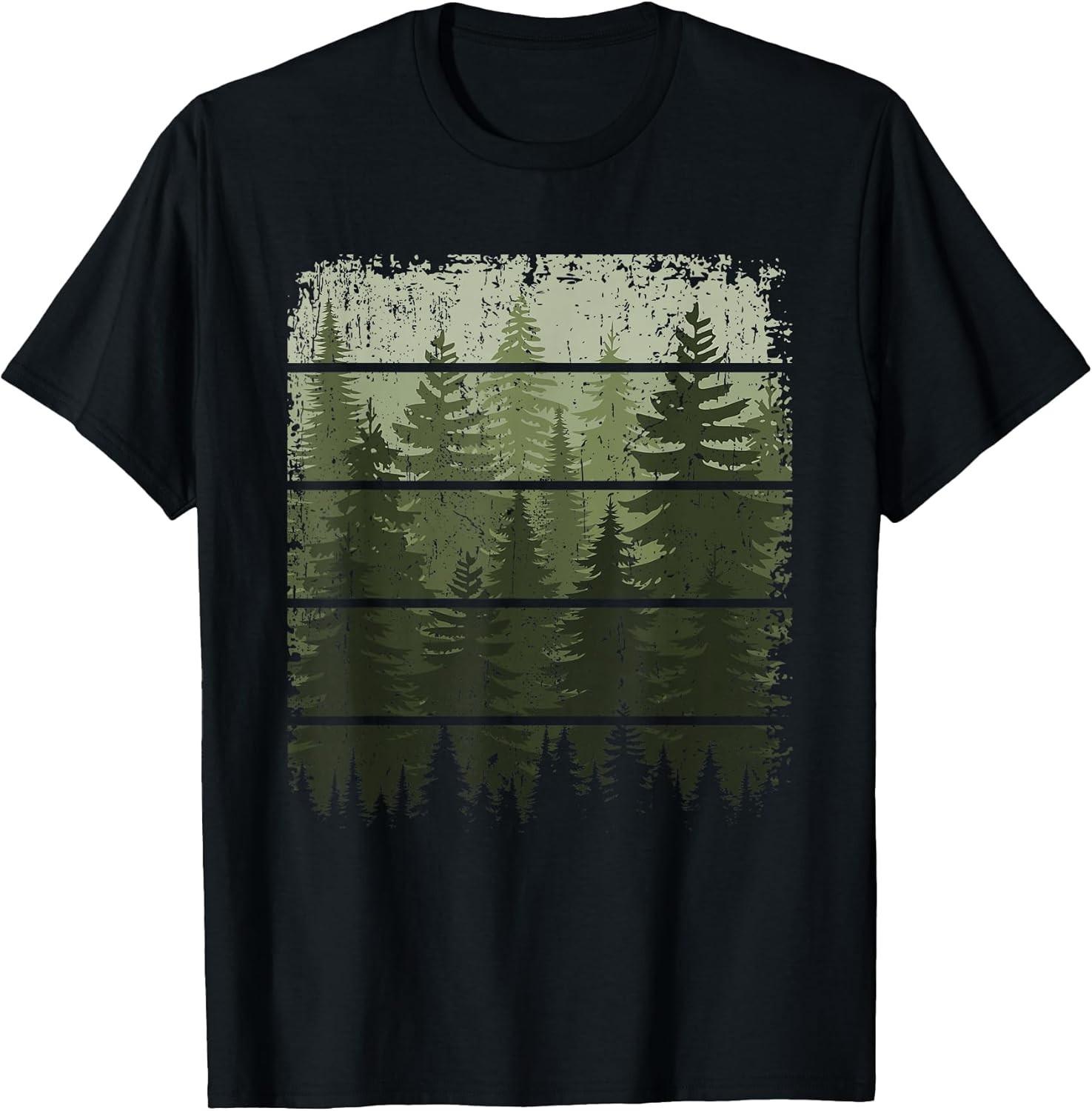 NEW LIMITED! Trees Wildlife Nature Vintage Forest Tee S разноцветный