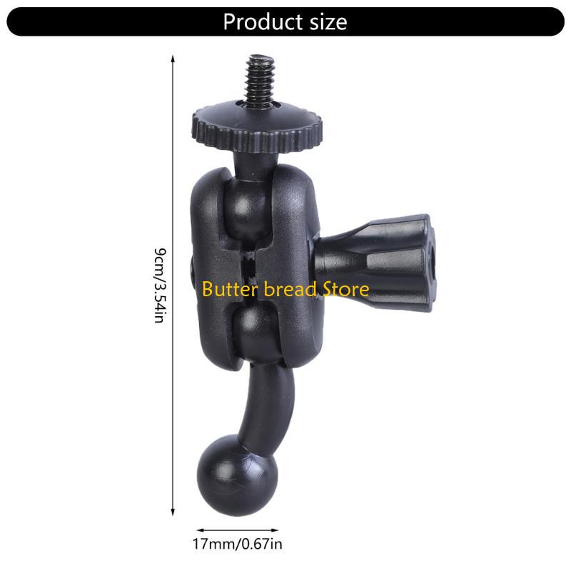 W89C 1/4inch to 17mm Ball Head Bracket Mount Adapter Holder Support Multiple Device Tripod Mount Connector Adjustable