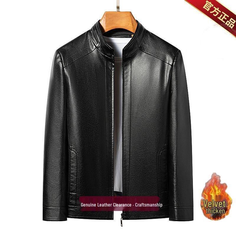 Herren Winter Lederjacke mit Fleece Futter - Für mittleres und älteres Alter.