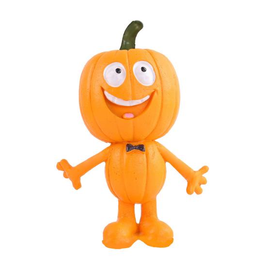 Statuetta Uomo Zucca Decorazione Zucca di Halloween Resina Scultura Zucca Spettrale per Decorazione da Tavolo da Interno Esterno Mensola