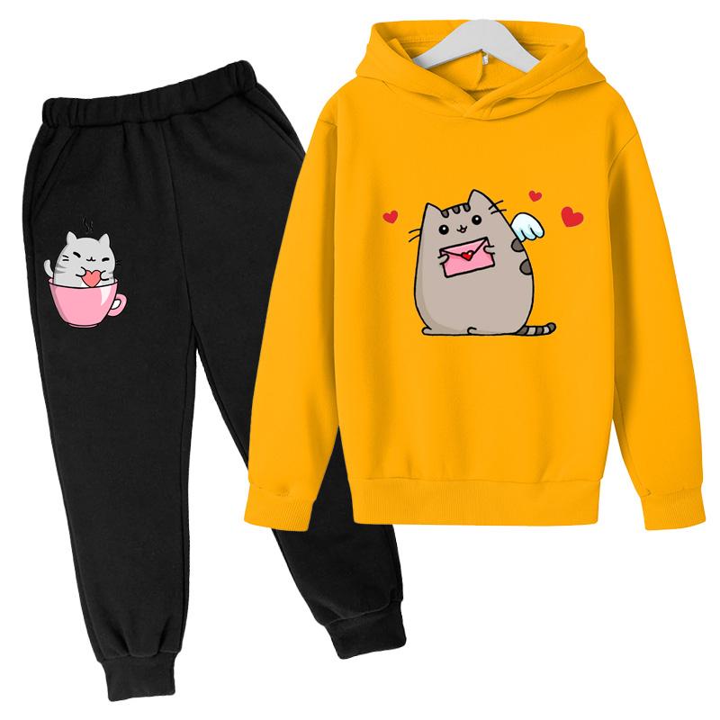 Cute Nutella Cat Cartoon Print Hoodie Kids Clothes Funny Sweatshirt For Girls/boys Harajuku Kawaii Winter Children Clothing